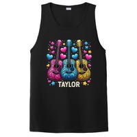 Girl Retro Taylor First Name Personalized Groovy 80s PosiCharge Competitor Tank