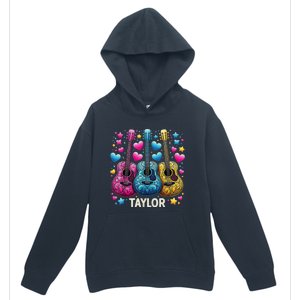 Girl Retro Taylor First Name Personalized Groovy 80s Urban Pullover Hoodie