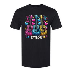 Girl Retro Taylor First Name Personalized Groovy 80s Softstyle CVC T-Shirt