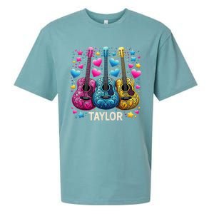 Girl Retro Taylor First Name Personalized Groovy 80s Sueded Cloud Jersey T-Shirt