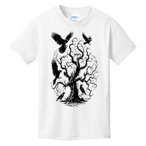 Gothic Raven Tree Kids T-Shirt