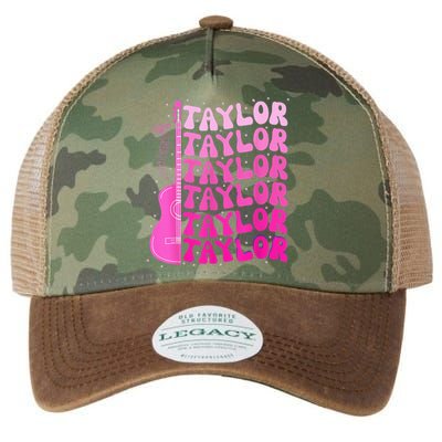 Girl Retro Taylor First Name Personalized Birthday Groovy Legacy Tie Dye Trucker Hat