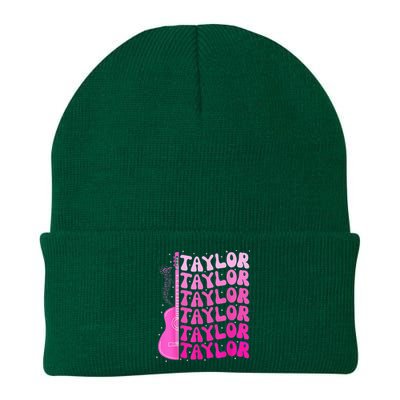 Girl Retro Taylor First Name Personalized Birthday Groovy Knit Cap Winter Beanie