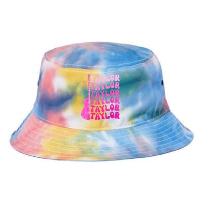 Girl Retro Taylor First Name Personalized Birthday Groovy Tie Dye Newport Bucket Hat