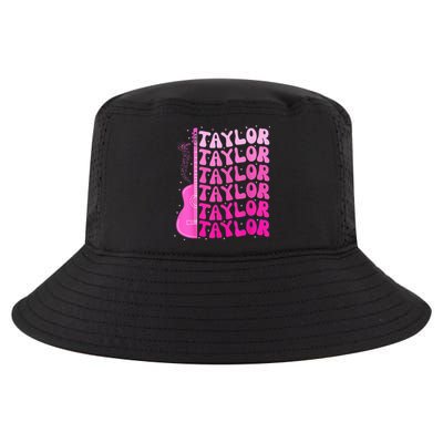 Girl Retro Taylor First Name Personalized Birthday Groovy Cool Comfort Performance Bucket Hat