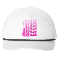 Girl Retro Taylor First Name Personalized Birthday Groovy Snapback Five-Panel Rope Hat