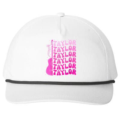 Girl Retro Taylor First Name Personalized Birthday Groovy Snapback Five-Panel Rope Hat