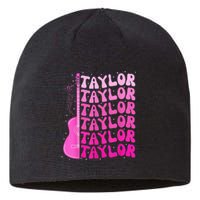 Girl Retro Taylor First Name Personalized Birthday Groovy Sustainable Beanie