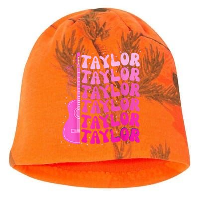 Girl Retro Taylor First Name Personalized Birthday Groovy Kati - Camo Knit Beanie