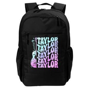 Girl Retro Taylor First Name Personalized Groovy 80S Pink Daily Commute Backpack