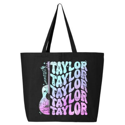 Girl Retro Taylor First Name Personalized Groovy 80S Pink 25L Jumbo Tote