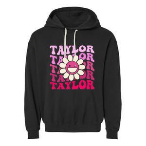 Girl Retro Taylor First Name Personalized Garment-Dyed Fleece Hoodie