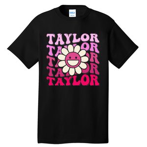 Girl Retro Taylor First Name Personalized Tall T-Shirt