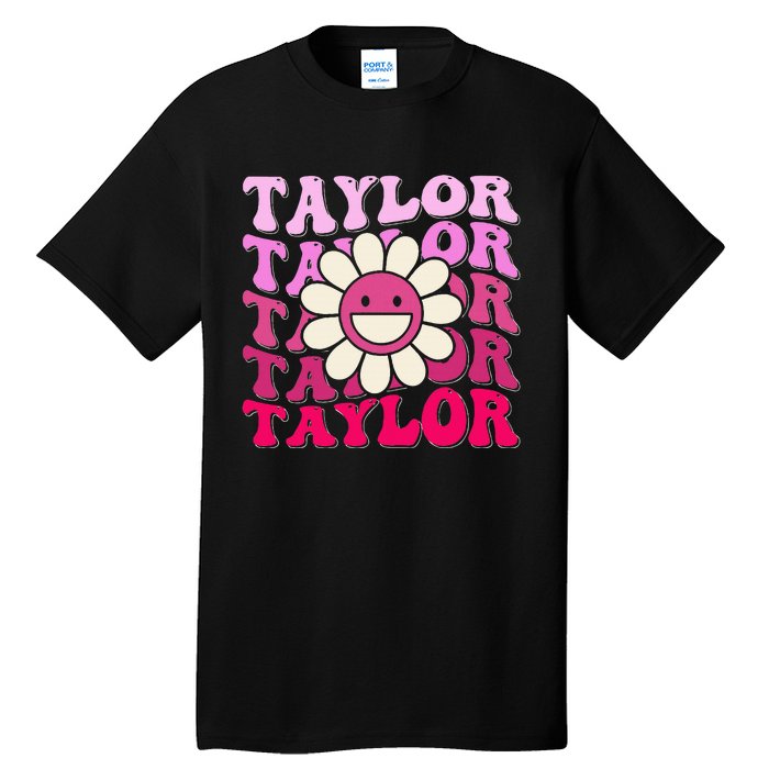 Girl Retro Taylor First Name Personalized Tall T-Shirt