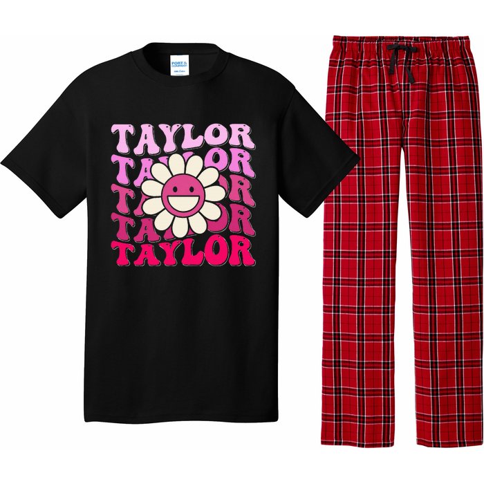 Girl Retro Taylor First Name Personalized Pajama Set