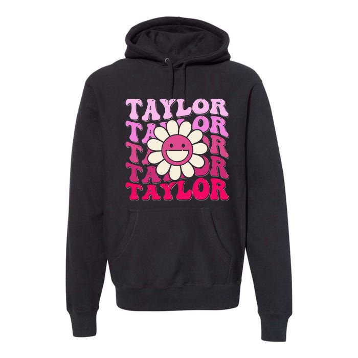 Girl Retro Taylor First Name Personalized Premium Hoodie