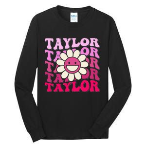 Girl Retro Taylor First Name Personalized Tall Long Sleeve T-Shirt