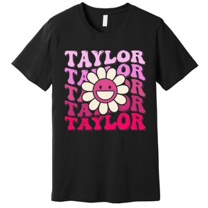 Girl Retro Taylor First Name Personalized Premium T-Shirt