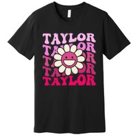 Girl Retro Taylor First Name Personalized Premium T-Shirt