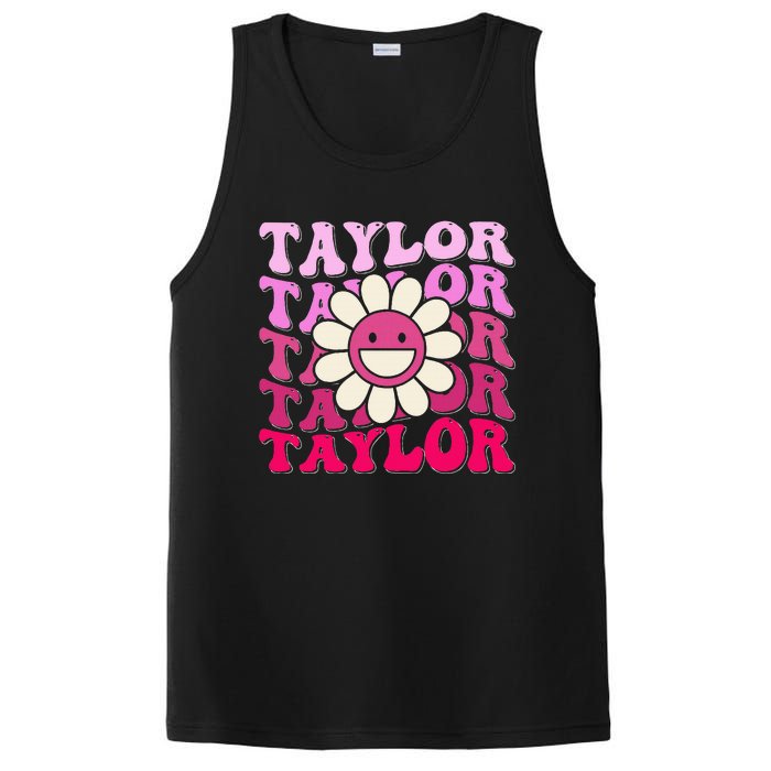 Girl Retro Taylor First Name Personalized PosiCharge Competitor Tank