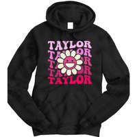 Girl Retro Taylor First Name Personalized Tie Dye Hoodie