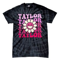 Girl Retro Taylor First Name Personalized Tie-Dye T-Shirt