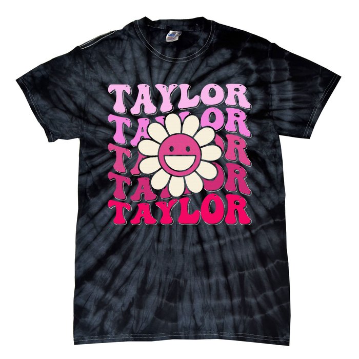 Girl Retro Taylor First Name Personalized Tie-Dye T-Shirt