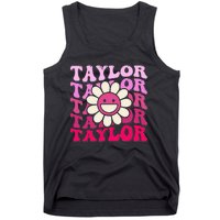 Girl Retro Taylor First Name Personalized Tank Top