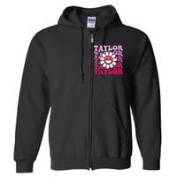 Girl Retro Taylor First Name Personalized Full Zip Hoodie