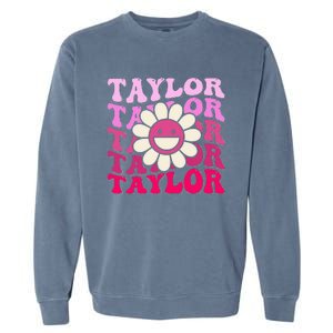 Girl Retro Taylor First Name Personalized Garment-Dyed Sweatshirt