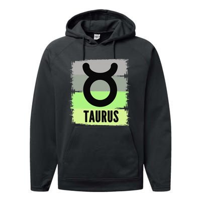 Green Retro Taurus Zodiac Birthday Born In May April Kings Performance Fleece Hoodie