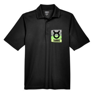 Green Retro Taurus Zodiac Birthday Born In May April Kings Men's Origin Performance Pique Polo