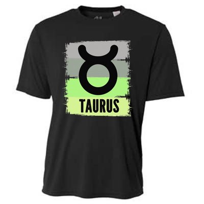 Green Retro Taurus Zodiac Birthday Born In May April Kings Cooling Performance Crew T-Shirt