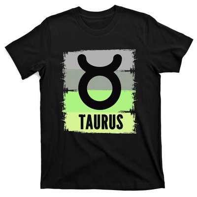 Green Retro Taurus Zodiac Birthday Born In May April Kings T-Shirt