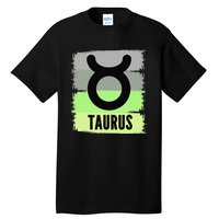 Green Retro Taurus Zodiac Birthday Born In May April Kings Tall T-Shirt