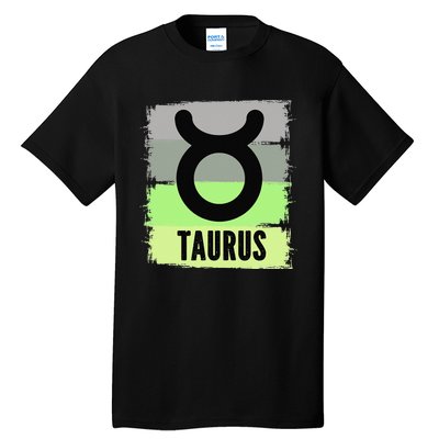 Green Retro Taurus Zodiac Birthday Born In May April Kings Tall T-Shirt