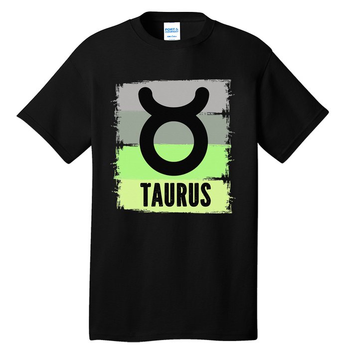 Green Retro Taurus Zodiac Birthday Born In May April Kings Tall T-Shirt