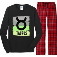 Green Retro Taurus Zodiac Birthday Born In May April Kings Long Sleeve Pajama Set