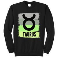 Green Retro Taurus Zodiac Birthday Born In May April Kings Tall Sweatshirt