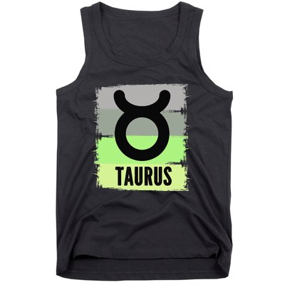 Green Retro Taurus Zodiac Birthday Born In May April Kings Tank Top