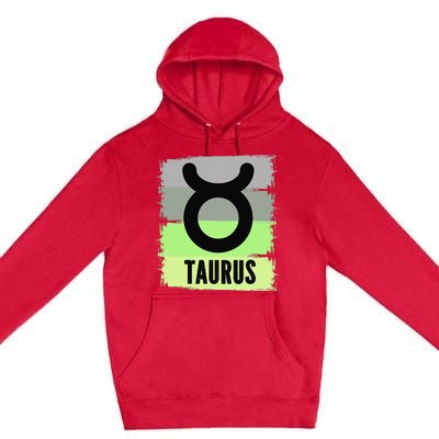 Green Retro Taurus Zodiac Birthday Born In May April Kings Premium Pullover Hoodie