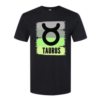 Green Retro Taurus Zodiac Birthday Born In May April Kings Softstyle CVC T-Shirt