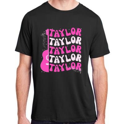 Girl Retro Taylor First Name Personalized Groovy Birthday Adult ChromaSoft Performance T-Shirt