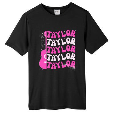 Girl Retro Taylor First Name Personalized Groovy Birthday Tall Fusion ChromaSoft Performance T-Shirt