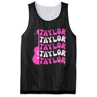 Girl Retro Taylor First Name Personalized Groovy Birthday Mesh Reversible Basketball Jersey Tank