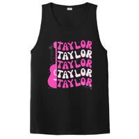 Girl Retro Taylor First Name Personalized Groovy Birthday PosiCharge Competitor Tank