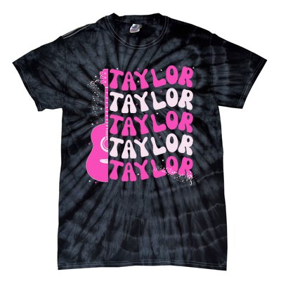 Girl Retro Taylor First Name Personalized Groovy Birthday Tie-Dye T-Shirt