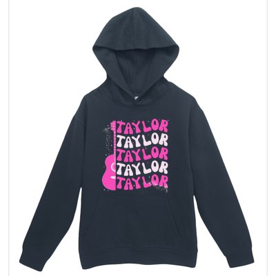 Girl Retro Taylor First Name Personalized Groovy Birthday Urban Pullover Hoodie