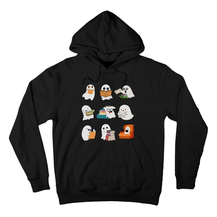 Ghost Reading Teacher Halloween Librarian Book Lover School Tall Hoodie