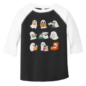 Ghost Reading Teacher Halloween Librarian Book Lover School Toddler Fine Jersey T-Shirt